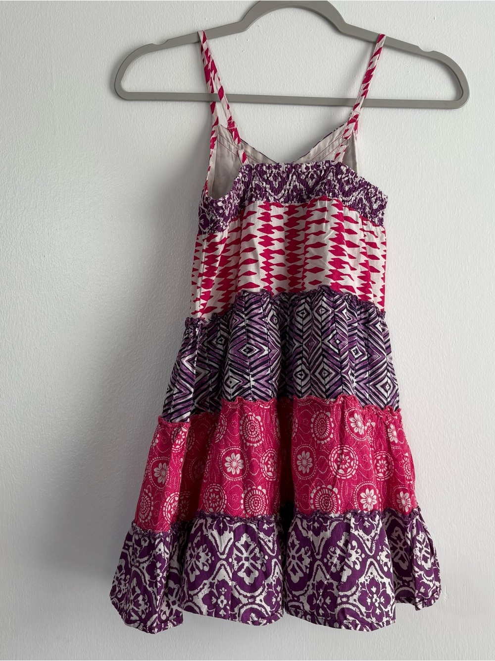 The Children's Place Purple Pink White Geometric Boho Sundress Girls 8 Cotton - Picture 4 of 4